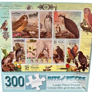 Bits and Pieces 300pc Jigsaw Puzzle "Birds of Prey" Vintage Posters 18 x 24‎